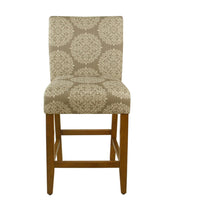Mono Counter Stool Chair, Cream Polyester with Medallion Print, Brown -BM334125
