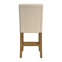 Siem Counter Stool Chair, Brown Beige Polyester Seat, Nailhead Trim -BM334128