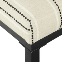 Toko Backless Counter Stool, White Striped Polyester, Industrial Black -BM334133