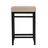Toko Backless Counter Height Stool, Brown Polyester Industrial Black -BM334134