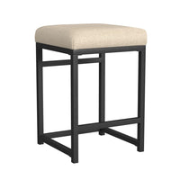Toko Backless Counter Height Stool, Brown Polyester Industrial Black -BM334134
