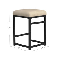 Toko Backless Counter Height Stool, Brown Polyester Industrial Black -BM334134