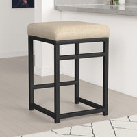 Toko Backless Counter Height Stool, Brown Polyester Industrial Black -BM334134