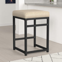 Toko Backless Counter Height Stool, Brown Polyester Industrial Black -BM334134