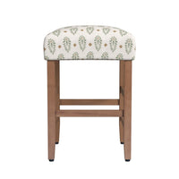 Mola Backless Counter Height Stool, Honey Brown and White Medallion -BM334135