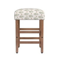 Mola Backless Counter Height Stool, Honey Brown and White Medallion -BM334135