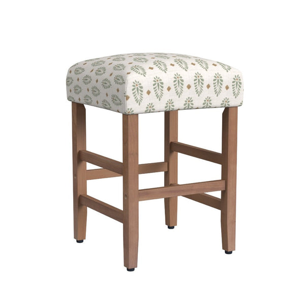 Mola Backless Counter Height Stool, Honey Brown and White Medallion -BM334135
