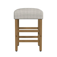 Mola Backless Counter Height Stool, Cream Green Pattern, Honey Brown -BM334138