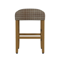 Mola Backless Counter Height Stool, Window Pane Pattern Seat, Brown -BM334139