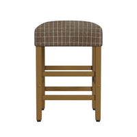 Mola Backless Counter Height Stool, Window Pane Pattern Seat, Brown -BM334139