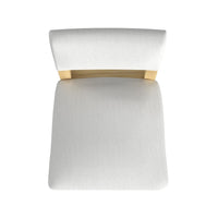 Bowo Counter Stool Chair, White Fabric Seat, Brown Hardwood Legs -BM334140
