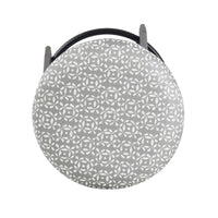 Nion Backless Counter Stool, Black Metal Legs, Gray Diamond Pattern -BM334144