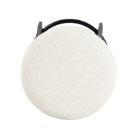 Nion Backless Counter Height Stool, Black Metal Legs, Cream Polyester -BM334148