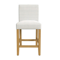 Relo Counter Height Stool Chair, Cream Polyester, Mini Grid Pattern -BM334149