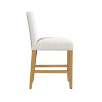 Relo Counter Height Stool Chair, Cream Polyester, Mini Grid Pattern -BM334149