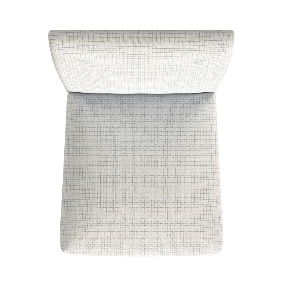 Relo Counter Height Stool Chair, Cream Polyester, Mini Grid Pattern -BM334149