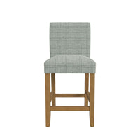 Relo Counter Height Stool Chair, Sage Green Polyester, Grid Pattern -BM334150