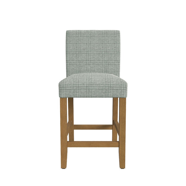 Relo Counter Height Stool Chair, Sage Green Polyester, Grid Pattern -BM334150