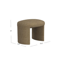 Max Ottoman Footstool with Saddle Seat, Mocha Brown Boucle, 24 Inch -BM334159