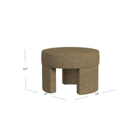 Noa Round Ottoman Footstool, Soft Mocha Brown Boucle, 24 Inch -BM334162