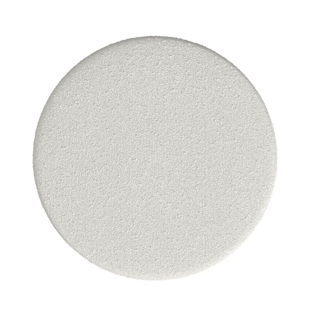 Noa Round Ottoman Footstool, Soft Cream White Boucle, 24 Inch -BM334163