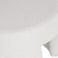 Noa Round Ottoman Footstool, Soft Cream White Boucle, 24 Inch -BM334163