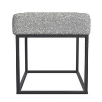 Kai Ottoman Footstool, Heather Gray Yarn Cream Boucle, Black, 22 Inch -BM334170