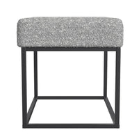 Kai Ottoman Footstool, Heather Gray Yarn Cream Boucle, Black, 22 Inch -BM334170