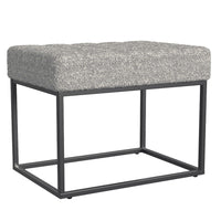 Kai Ottoman Footstool, Heather Gray Yarn Cream Boucle, Black, 22 Inch -BM334170