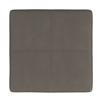 Kai Ottoman Footstool, Gray Faux Leather, Black Metal, 18 Inch Square -BM334172