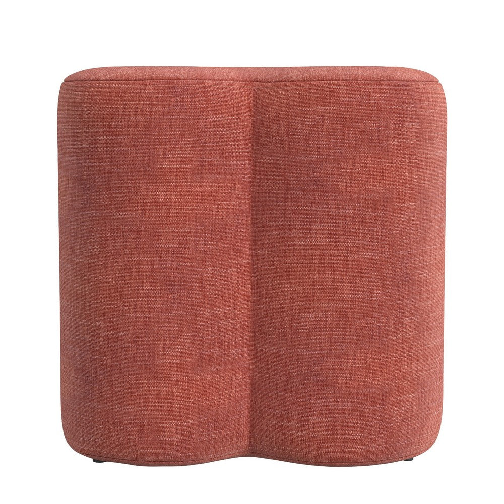 Ace Accent Ottoman with Fun Clover Shape, Pink Chenille, 18 Inch -BM334175