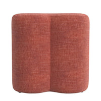 Ace Accent Ottoman with Fun Clover Shape, Pink Chenille, 18 Inch -BM334175