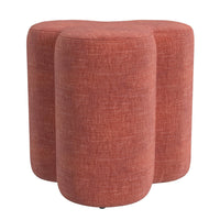 Ace Accent Ottoman with Fun Clover Shape, Pink Chenille, 18 Inch -BM334175