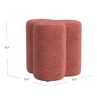 Ace Accent Ottoman with Fun Clover Shape, Pink Chenille, 18 Inch -BM334175