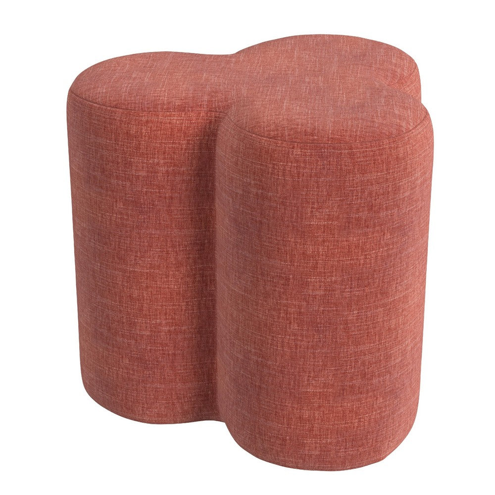 Ace Accent Ottoman with Fun Clover Shape, Pink Chenille, 18 Inch -BM334175