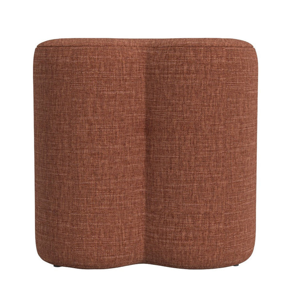 Ace Accent Ottoman with Clover Shape in Rust Orange Chenille, 18 Inch -BM334176