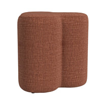 Ace Accent Ottoman with Clover Shape in Rust Orange Chenille, 18 Inch -BM334176