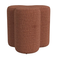 Ace Accent Ottoman with Clover Shape in Rust Orange Chenille, 18 Inch -BM334176