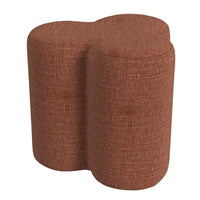 Ace Accent Ottoman with Clover Shape in Rust Orange Chenille, 18 Inch -BM334176