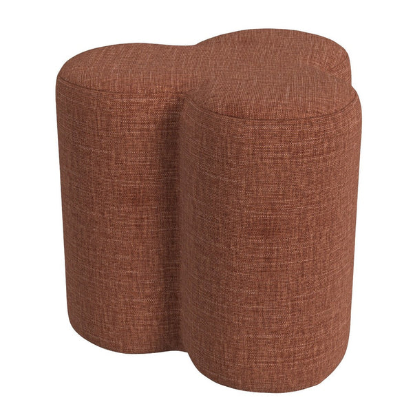 Ace Accent Ottoman with Clover Shape in Rust Orange Chenille, 18 Inch -BM334176