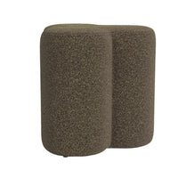 Ace Accent Ottoman with Clover Shape in Dark Brown Boucle, 18 Inch -BM334177
