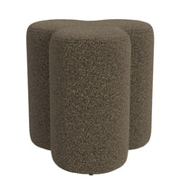 Ace Accent Ottoman with Clover Shape in Dark Brown Boucle, 18 Inch -BM334177