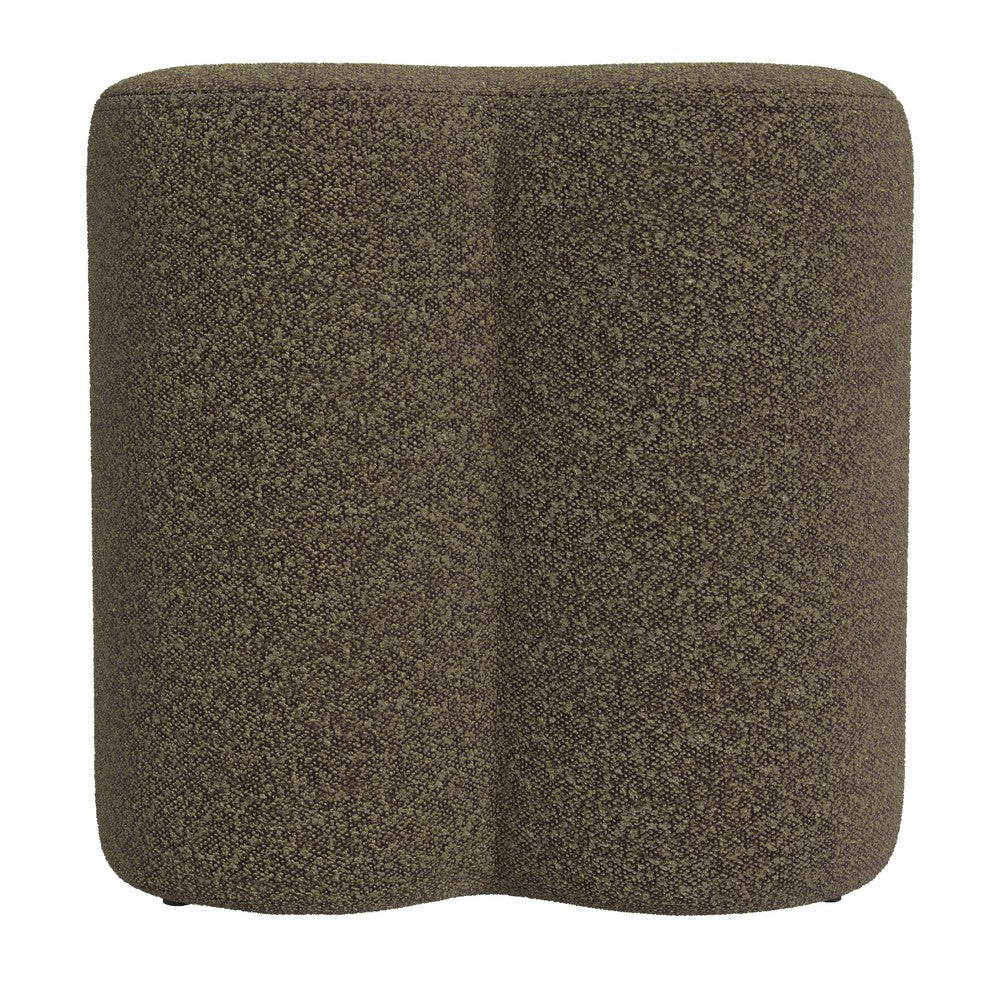 Ace Accent Ottoman with Clover Shape in Dark Brown Boucle, 18 Inch -BM334177