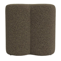 Ace Accent Ottoman with Clover Shape in Dark Brown Boucle, 18 Inch -BM334177