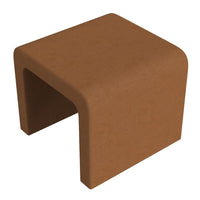 Ari Ottoman Footstool, Arc Shape with Rust Orange Velvet, 22 Inch -BM334178