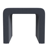 Ari Ottoman Footstool, Arc Shape with Steel Blue Velvet, 22 Inch -BM334179