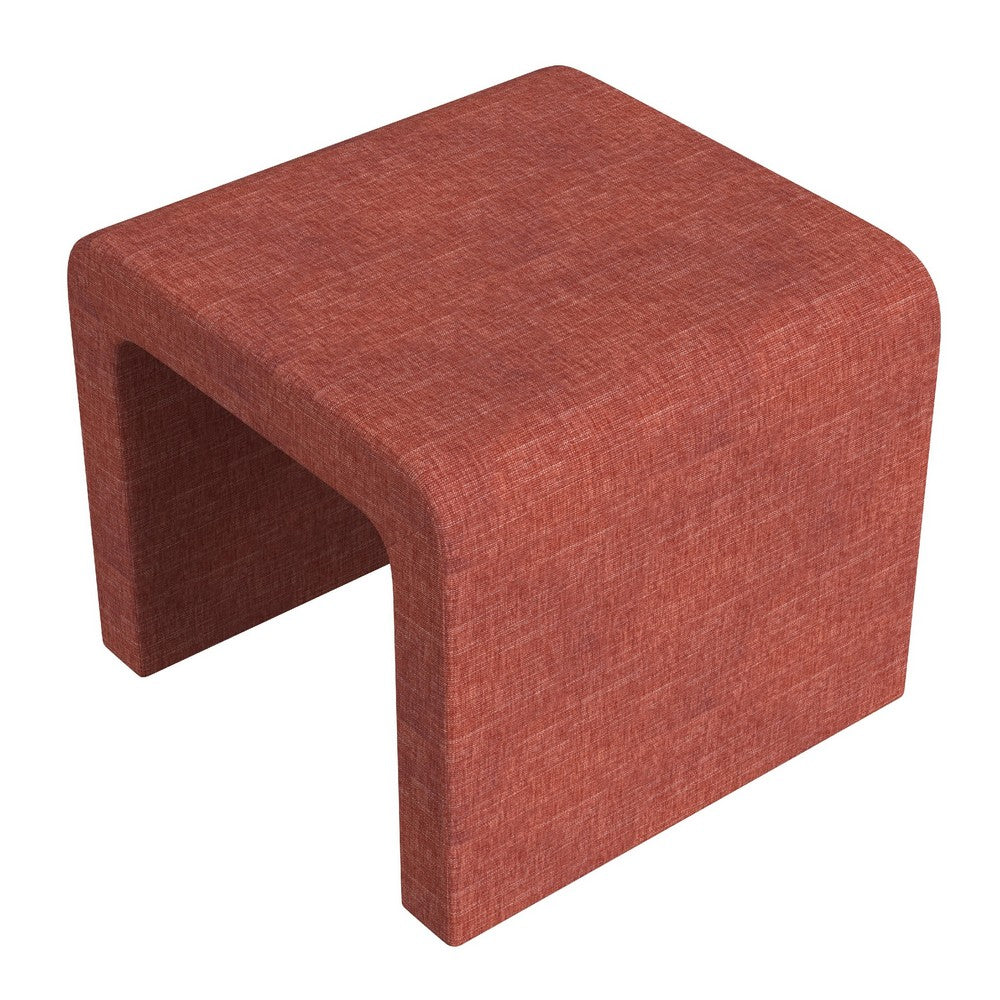 Ari Ottoman Footstool, Arc Shape with Rich Pink Chenille, 22 Inch -BM334180