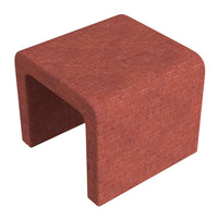 Ari Ottoman Footstool, Arc Shape with Rich Pink Chenille, 22 Inch -BM334180