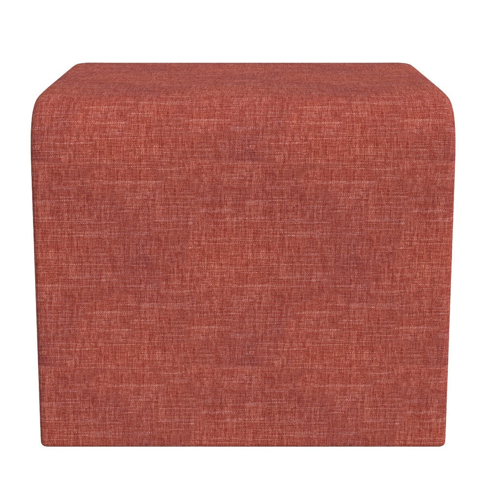 Ari Ottoman Footstool, Arc Shape with Rich Pink Chenille, 22 Inch -BM334180