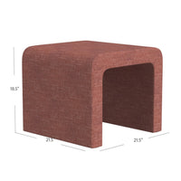 Ari Ottoman Footstool, Arc Shape with Rich Pink Chenille, 22 Inch -BM334180